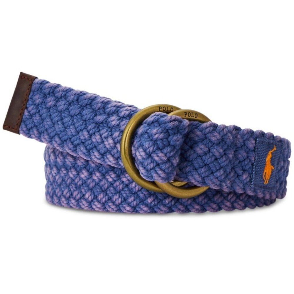 Ralph Lauren Mens Cotton Braided Belt Blue Size S Summer Preppie Nautical